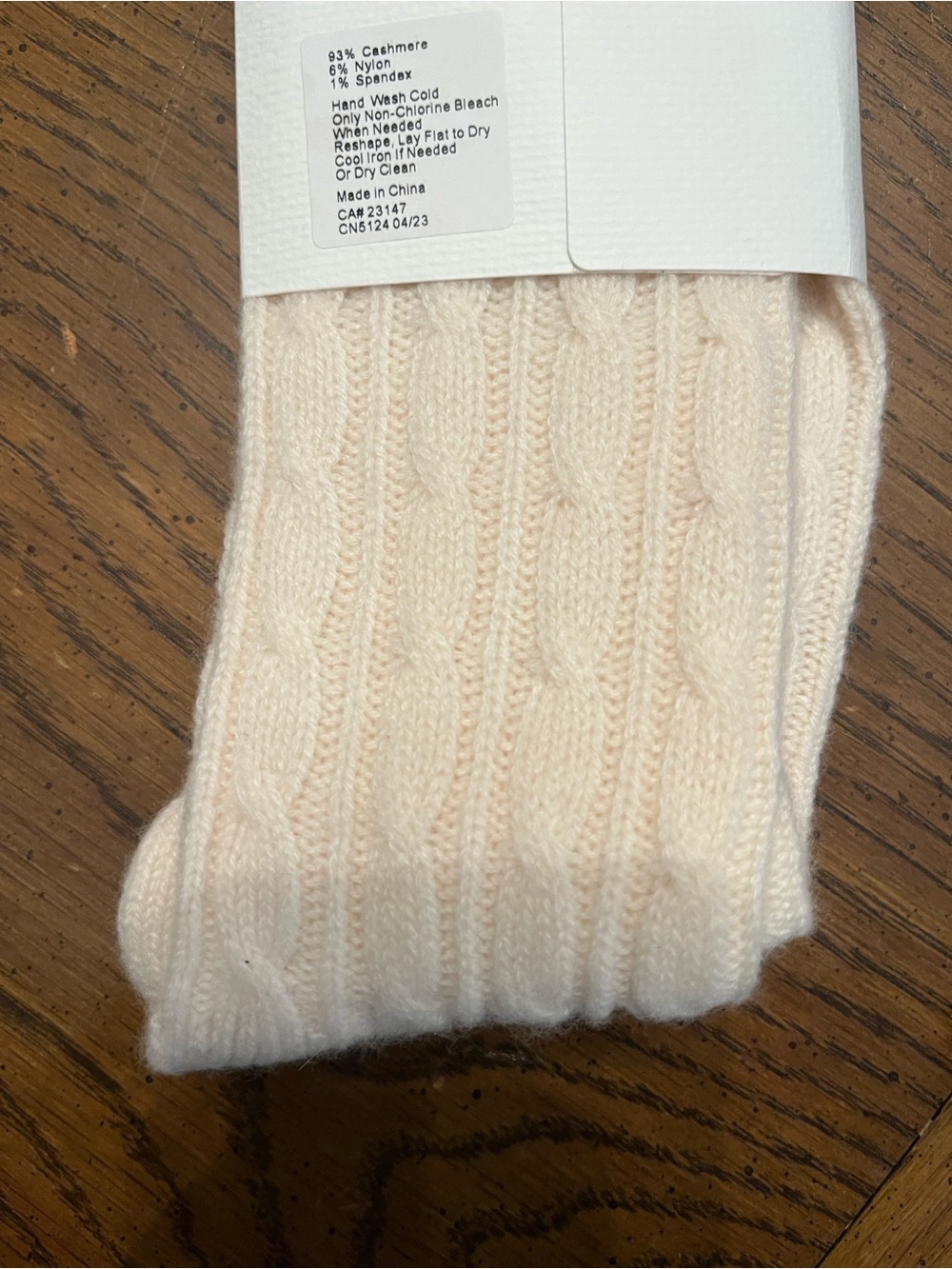Haven Well Within Cashmere Socks - Cream and Light Blue (One Size) - Picture 6 of 10